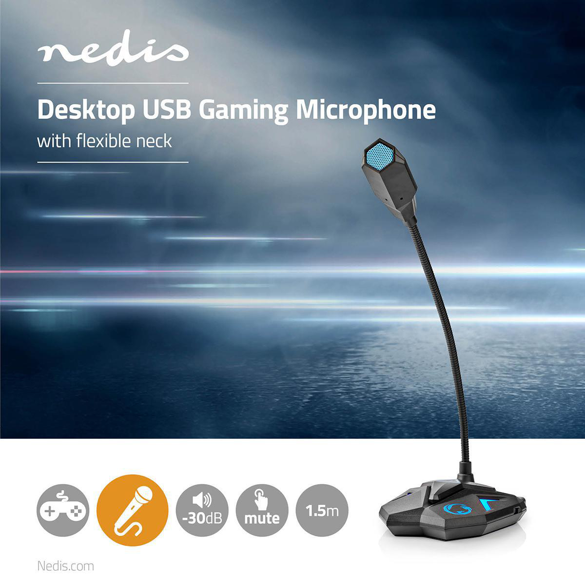 MICROPHONE-USB-GAMING-NEDIS-STEREO-3-5-MM